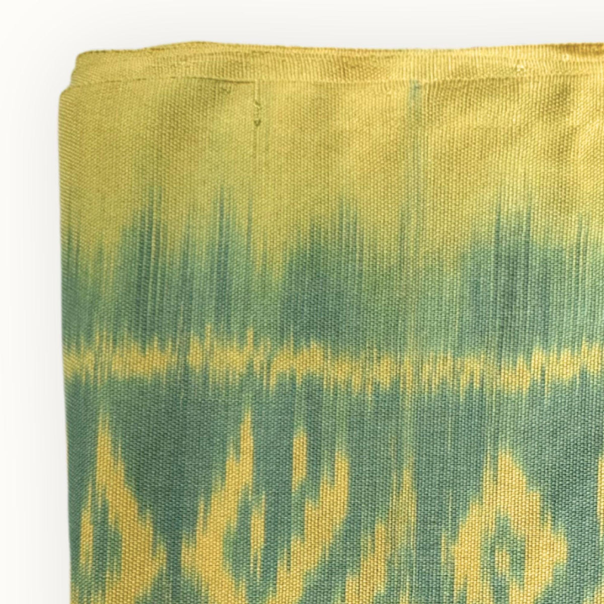 Ikat Cotton Scarf · Lime Green & Yellow · 150 × 200 cm