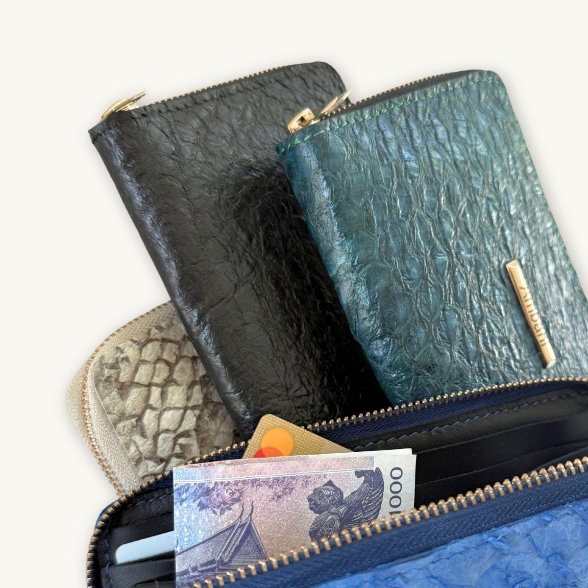 Fish Leather Wallet · Black