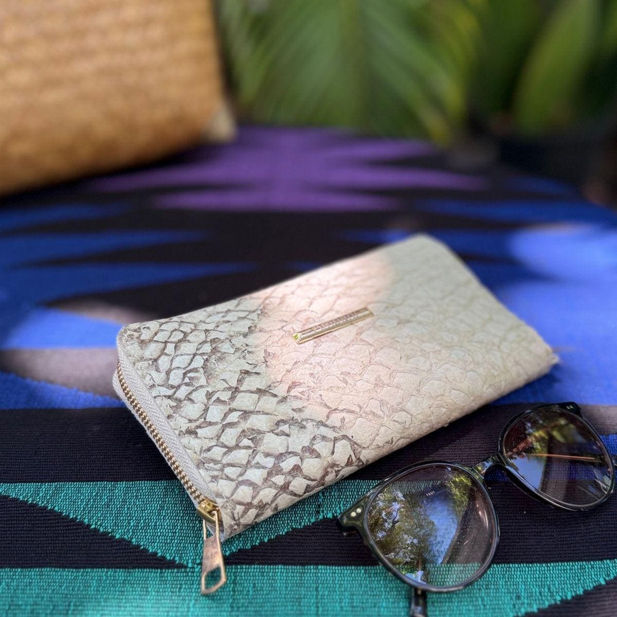 Fish Leather Wallet · Natural White