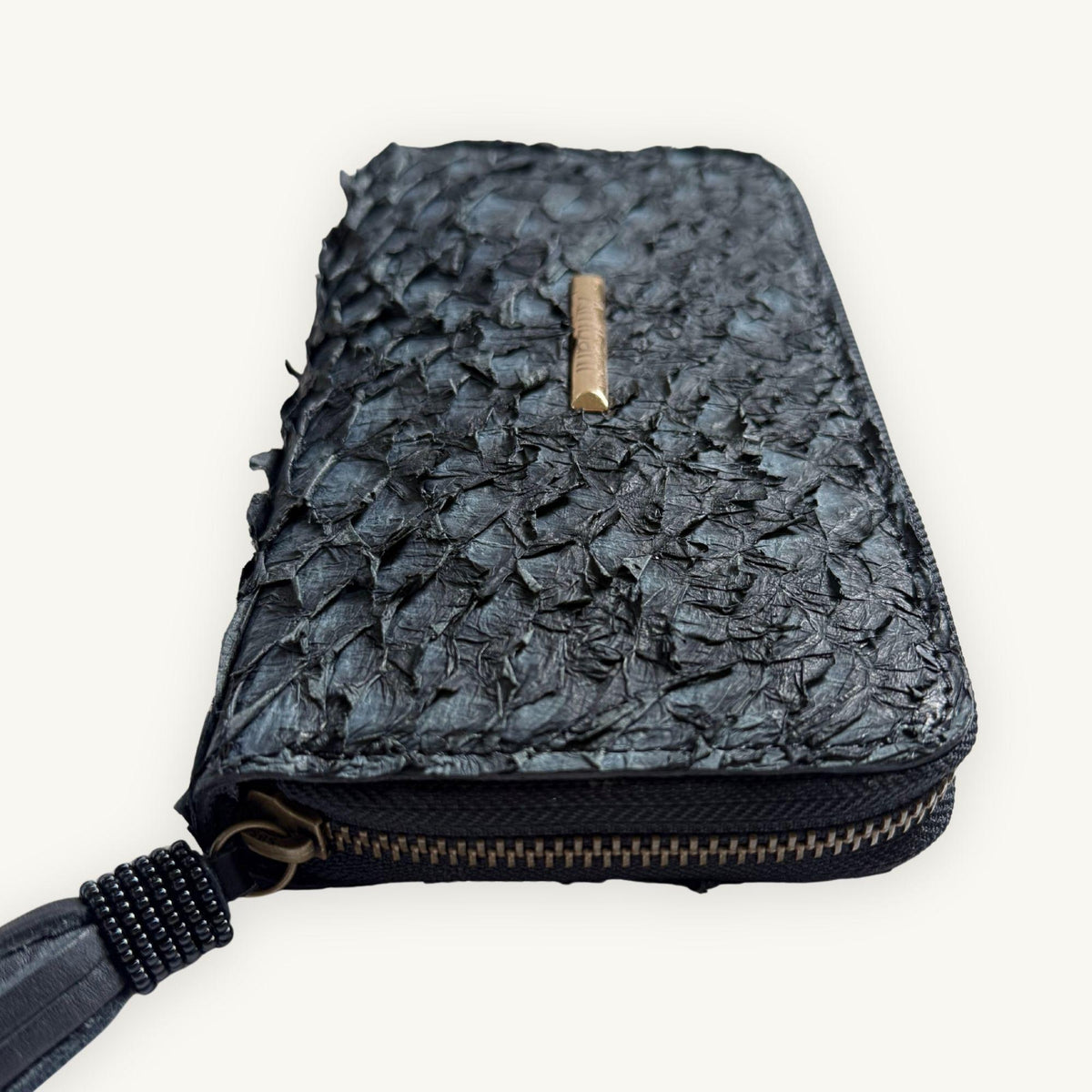 Fish Leather Wallet · Black · Open Finish
