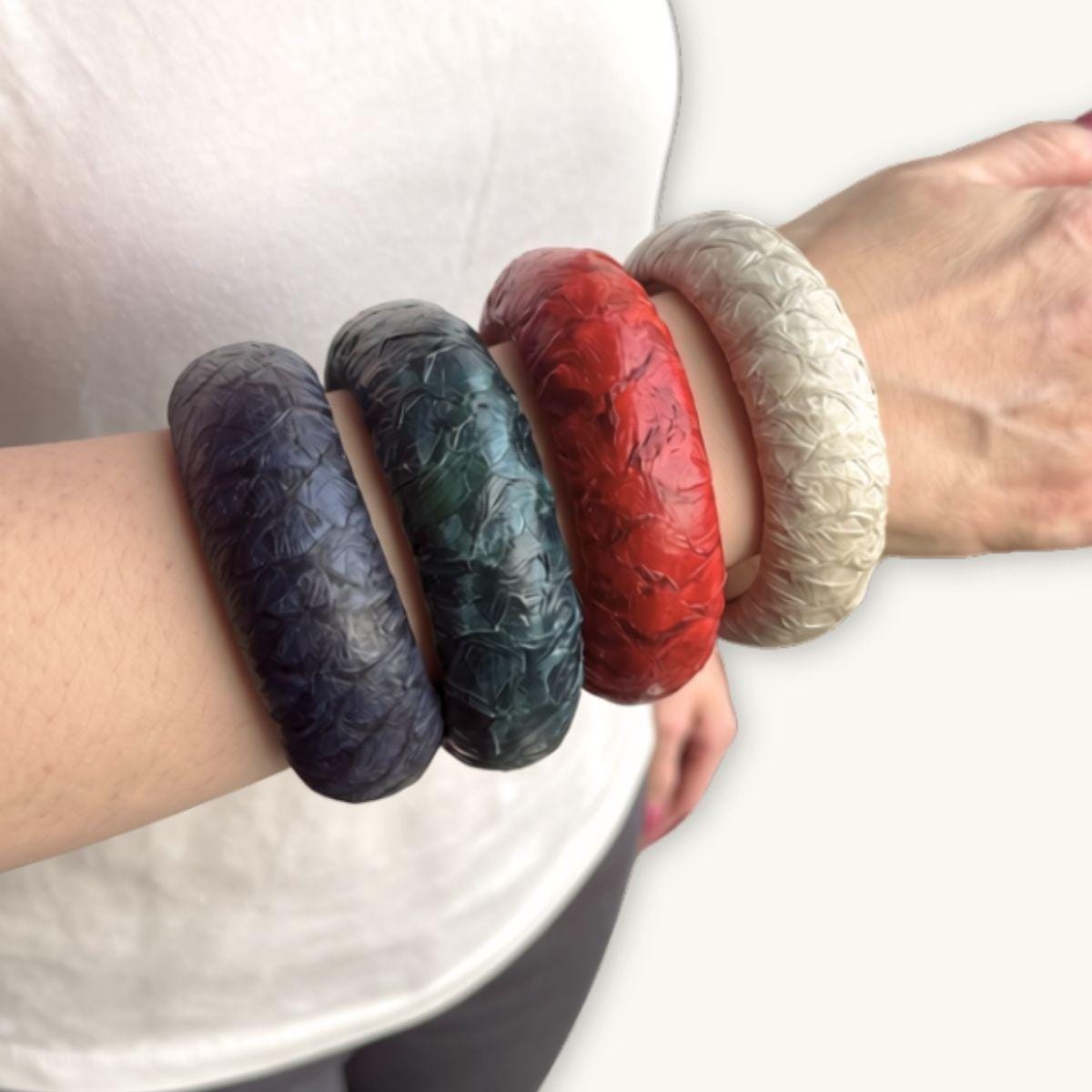 Fish Leather Bracelet · Dark Turquoise · No. I