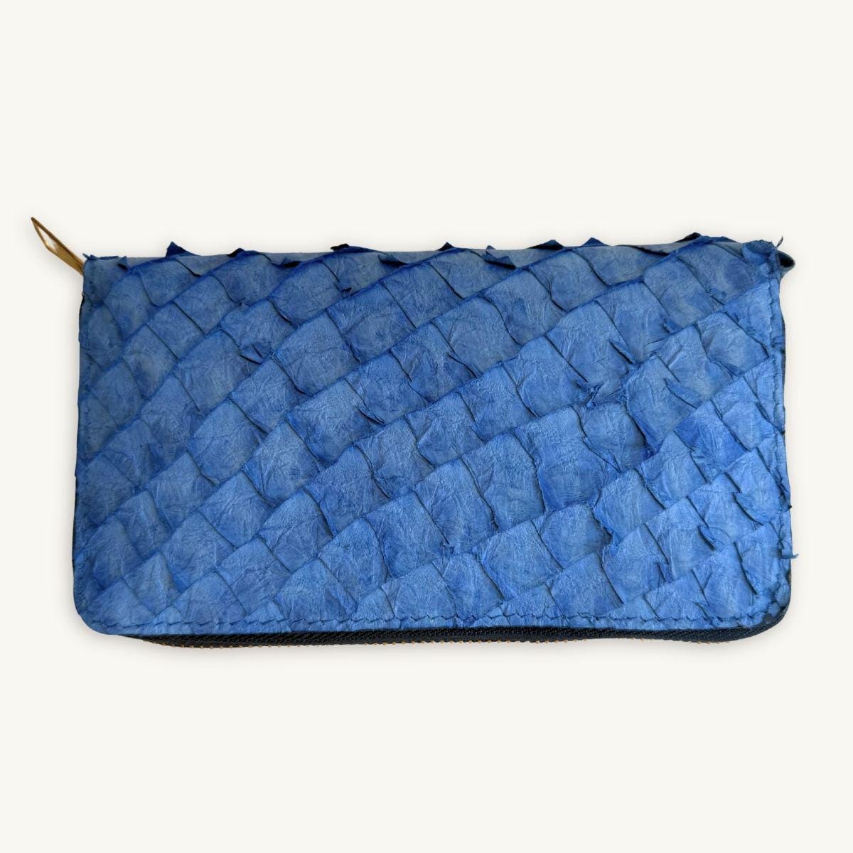 Fish Leather Wallet · Blue · Open Finish