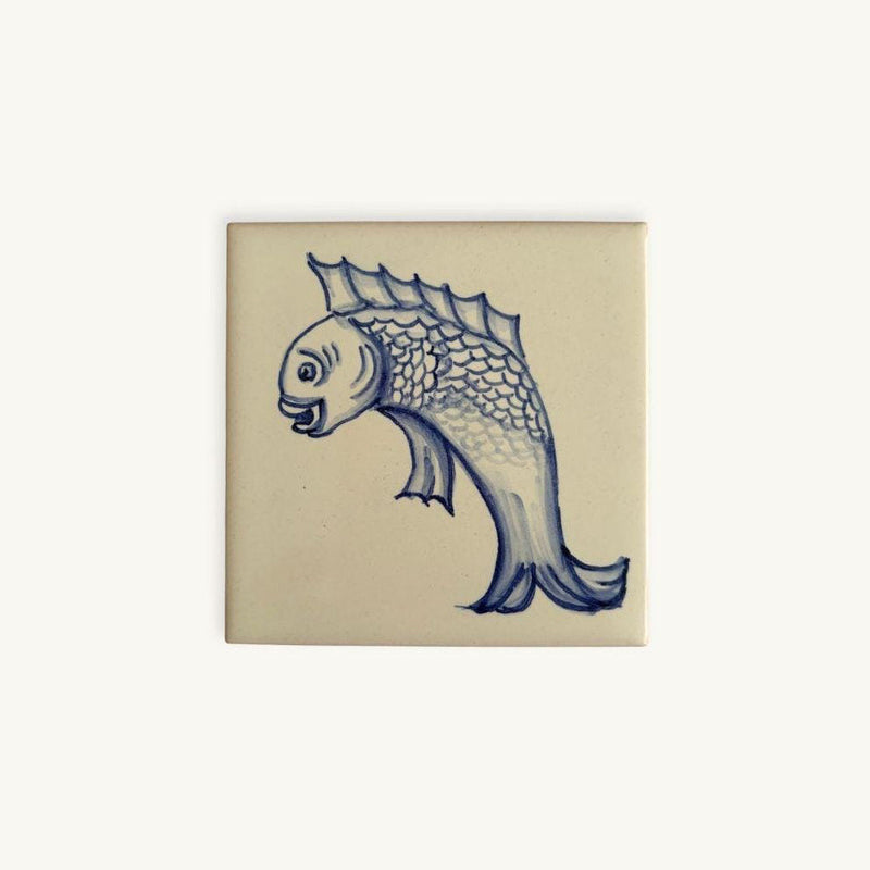 Azulejo Coaster · Peixe, Cobalt Blue