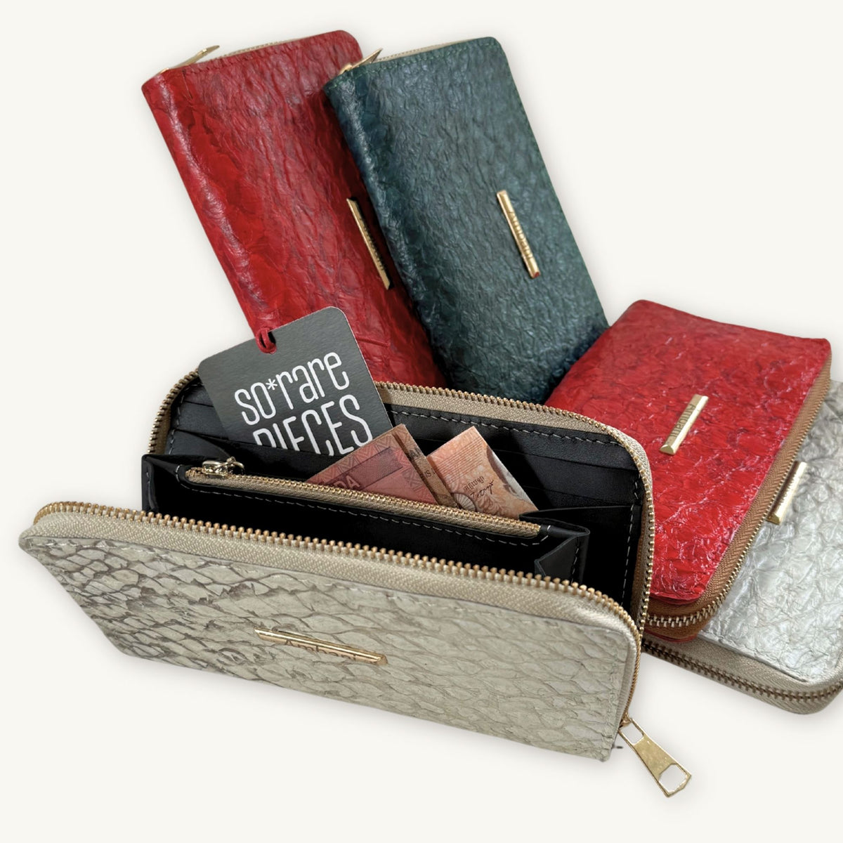 Fish Leather Wallet · Natural White