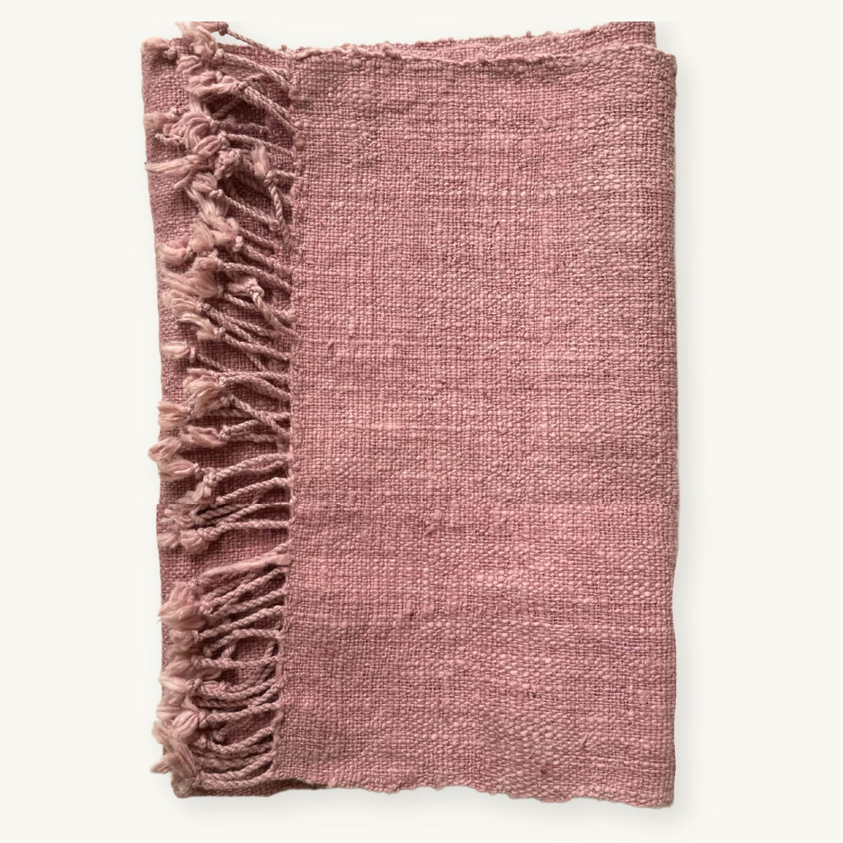 Plant-Dyed Cotton Scarf · Dusty Rose · 40 × 200 cm