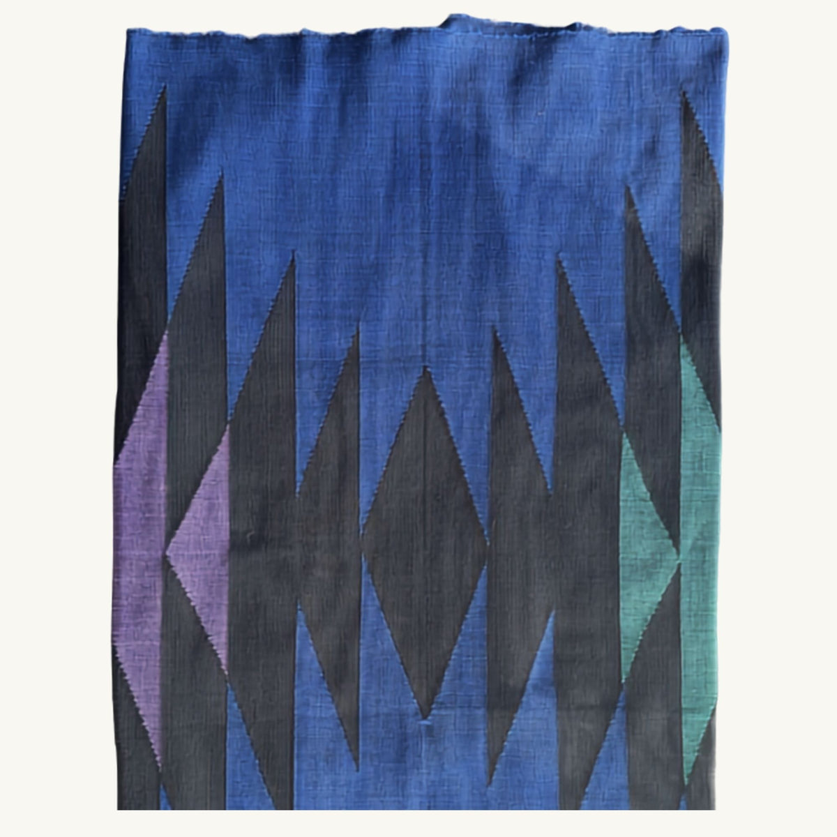 Naga Mulberry Table Runner · XL · Cobalt, Black, Jade & Lilac · 80 × 190 cm