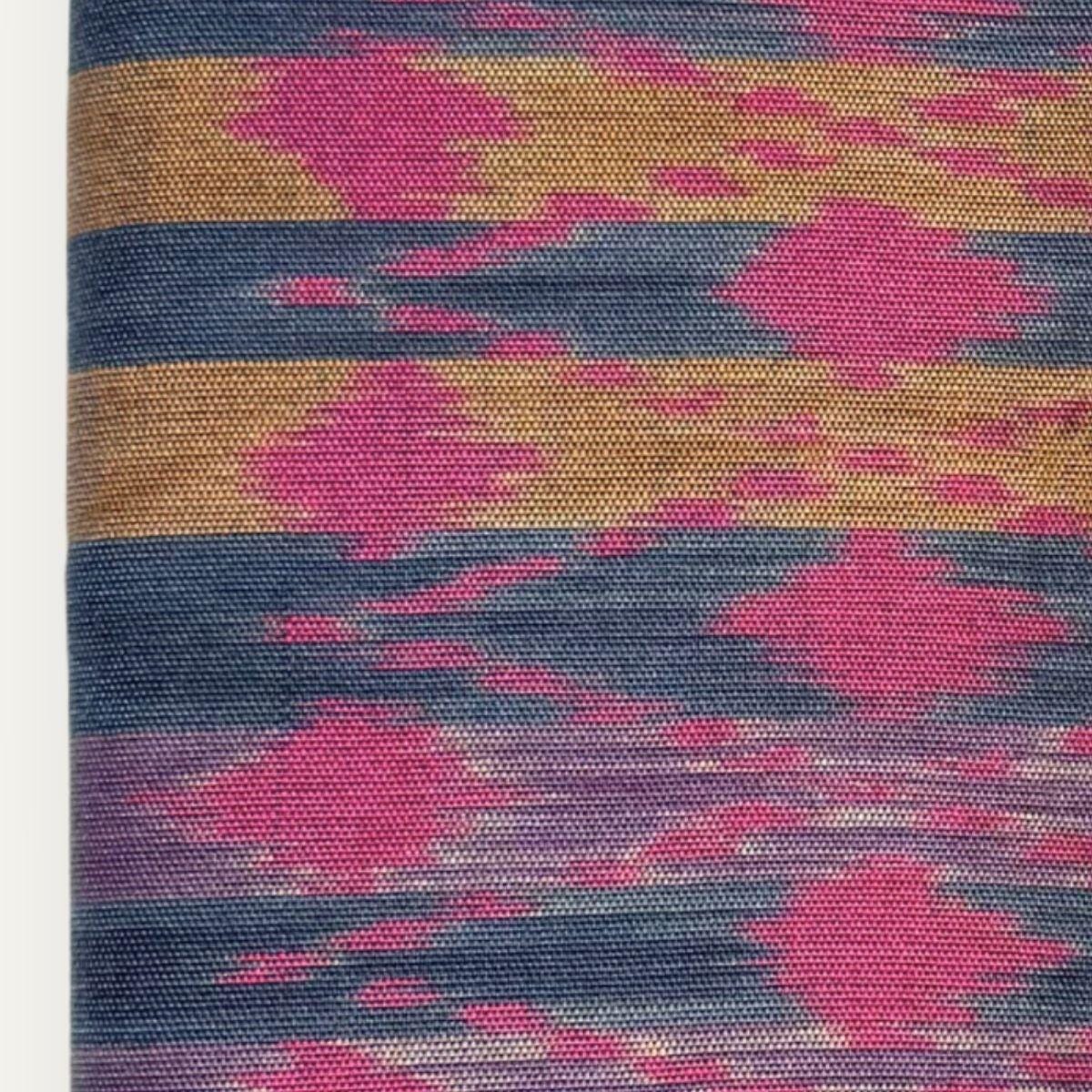 Ikat Cotton Scarf · Pink, Gold & Plum · 200 × 150 cm