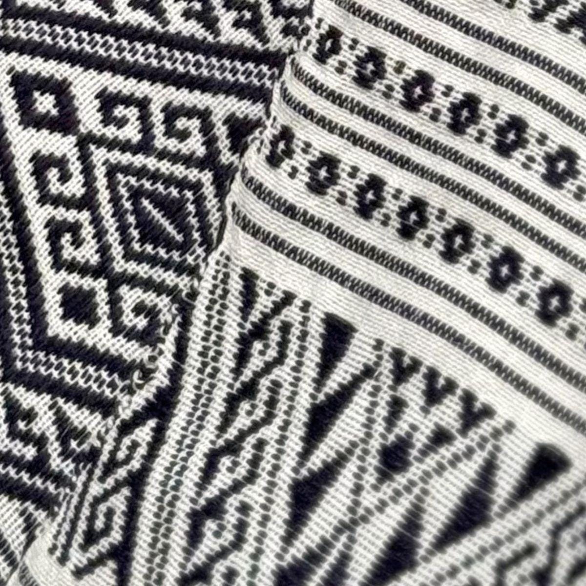 Khit Cotton Scarf · Black & White · 80 × 200 cm