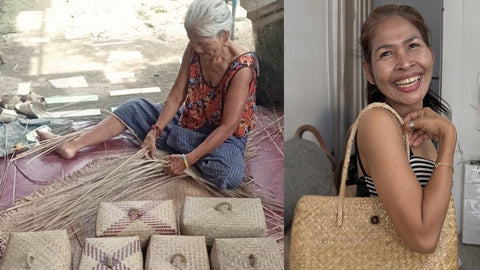 HANDWOVEN SEAGRASS BAGS & BOXES, MADE BY ONE FAMILY IN THAILAND