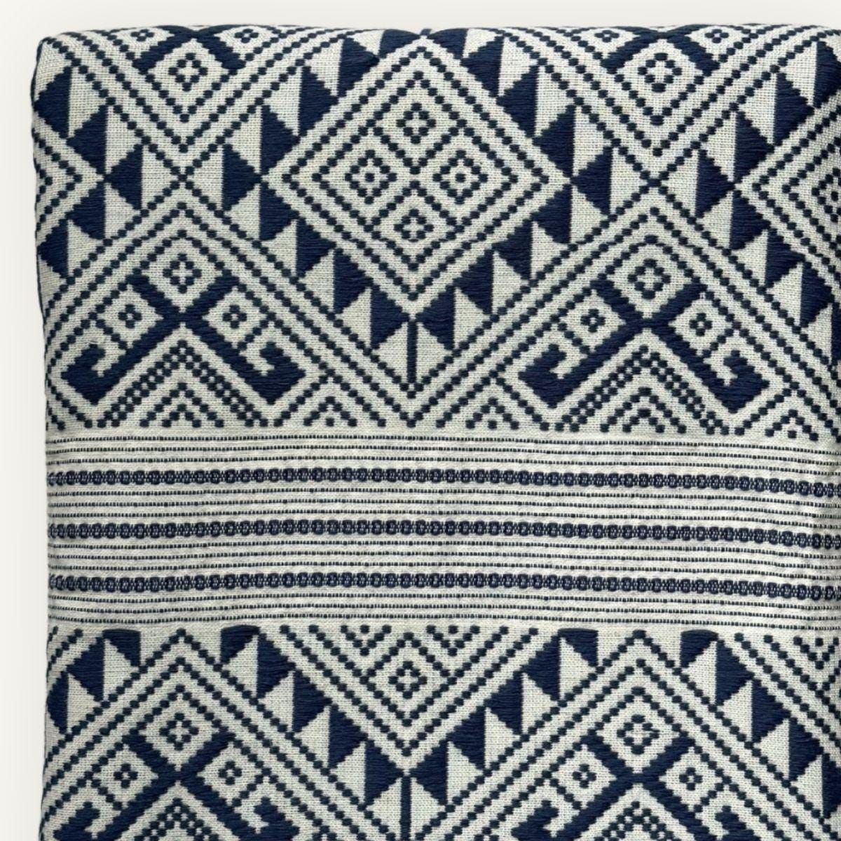 Khit Cotton Scarf · Blue & White · No. II · 80 × 200 cm