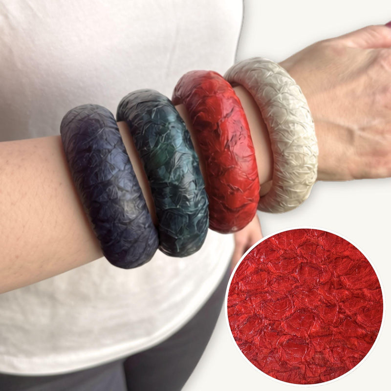 Fish Leather Bracelet · Red · No. II