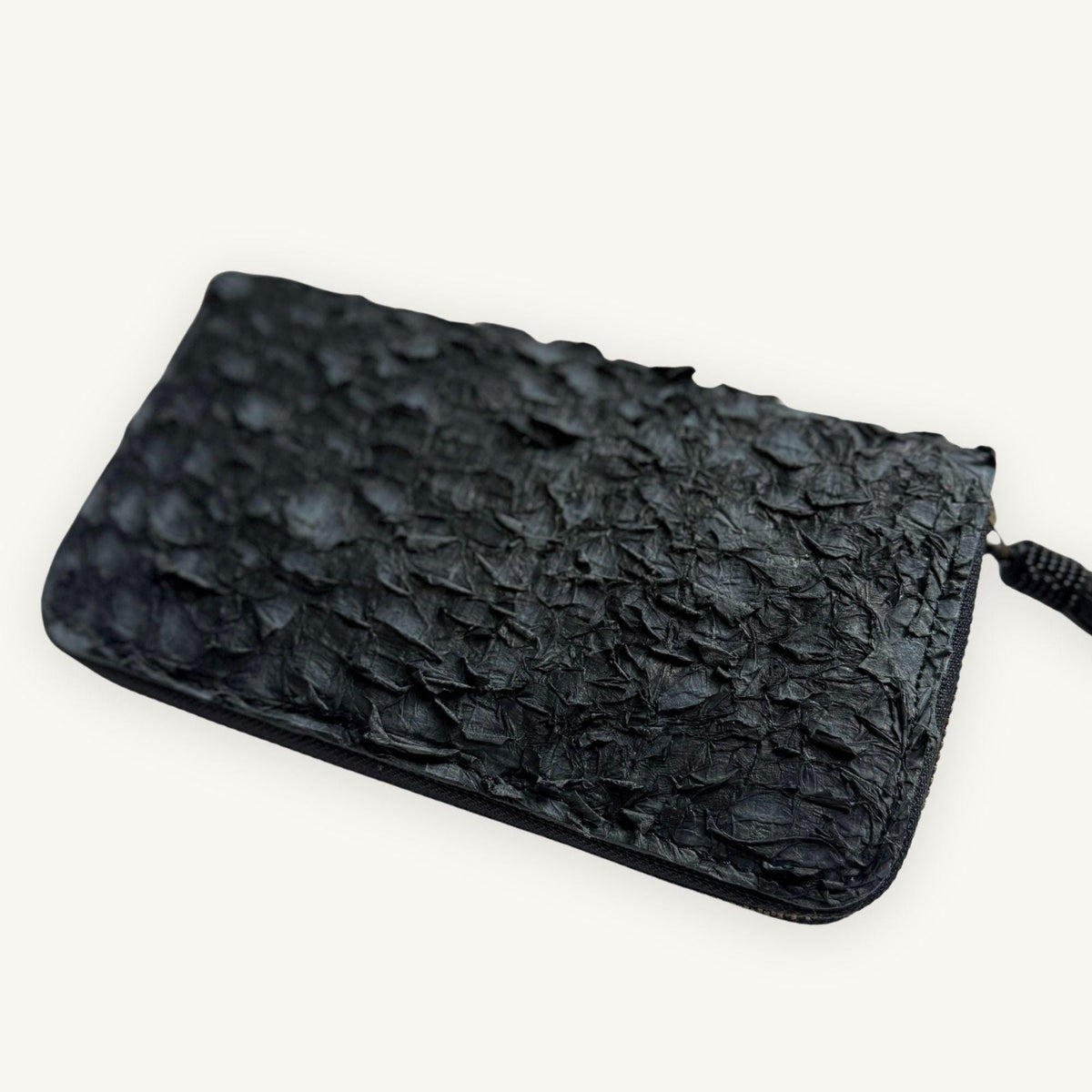 Fish Leather Wallet · Black · Open Finish