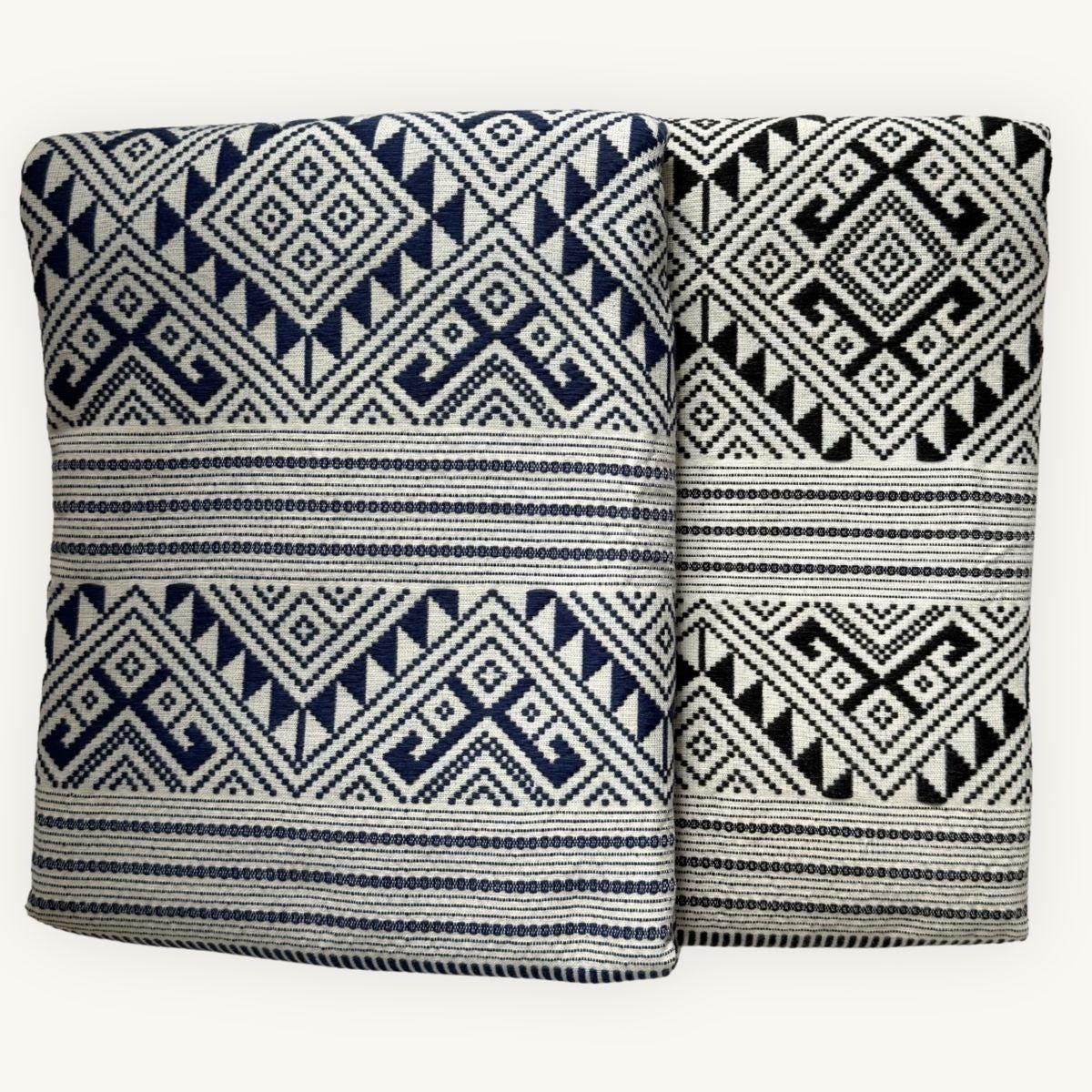 Khit Cotton Scarf · Blue & White · No. II · 80 × 200 cm