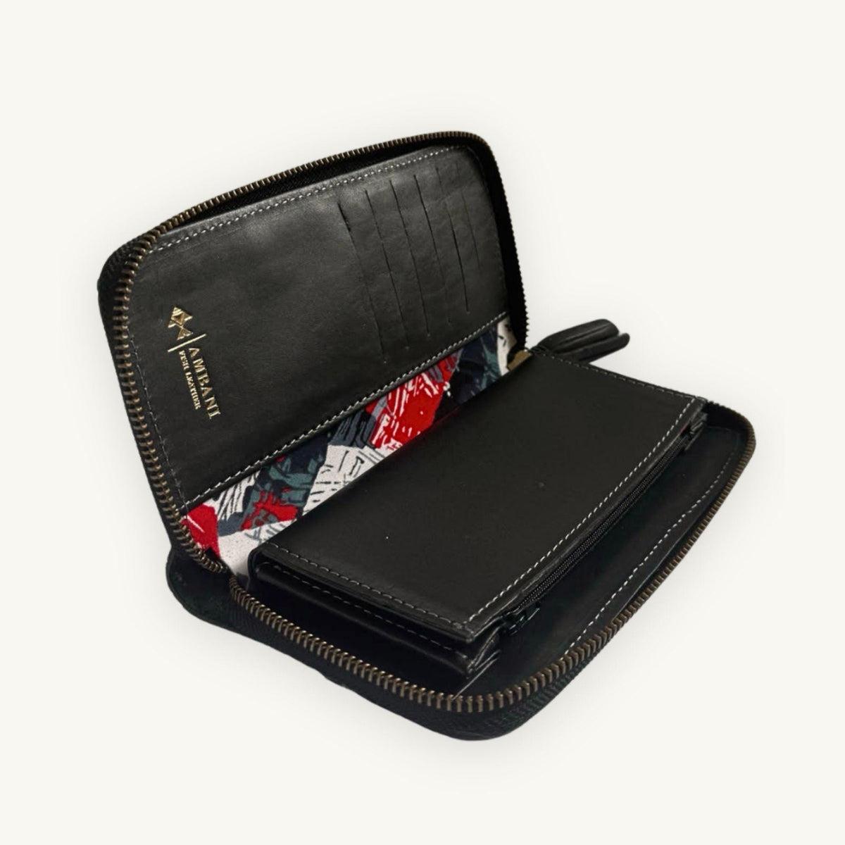 Fish Leather Wallet · Black · Open Finish
