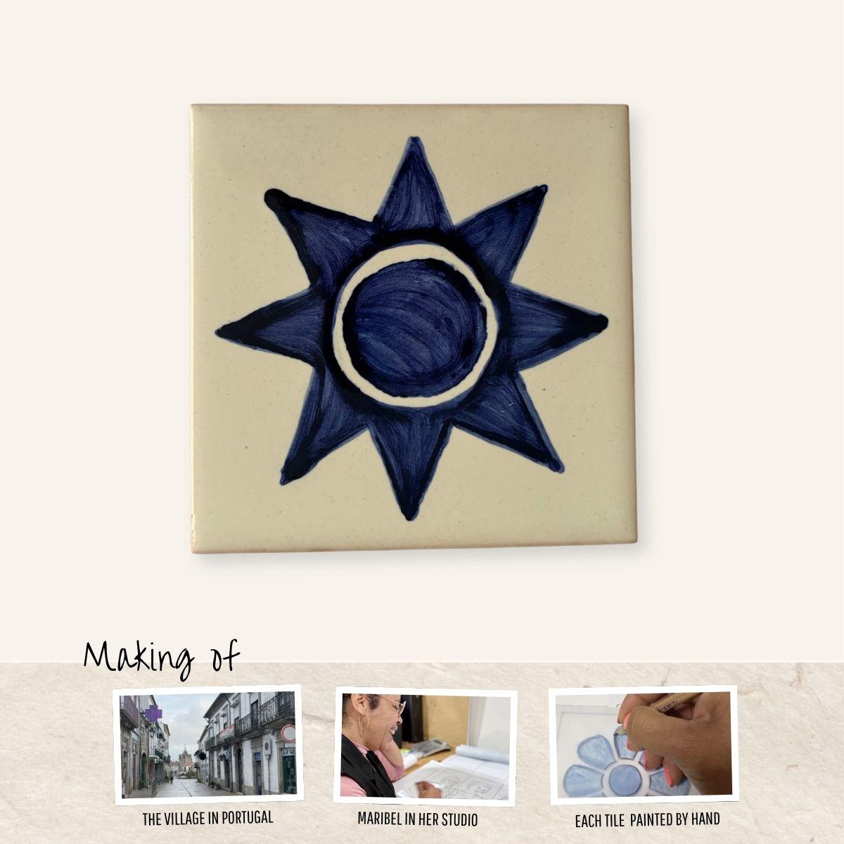 Azulejo Coaster · Sol, Cobalt Blue
