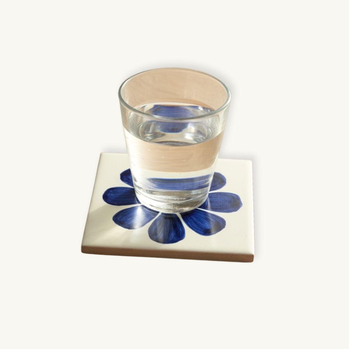Azulejo Coaster · Flor, Cobalt Blue