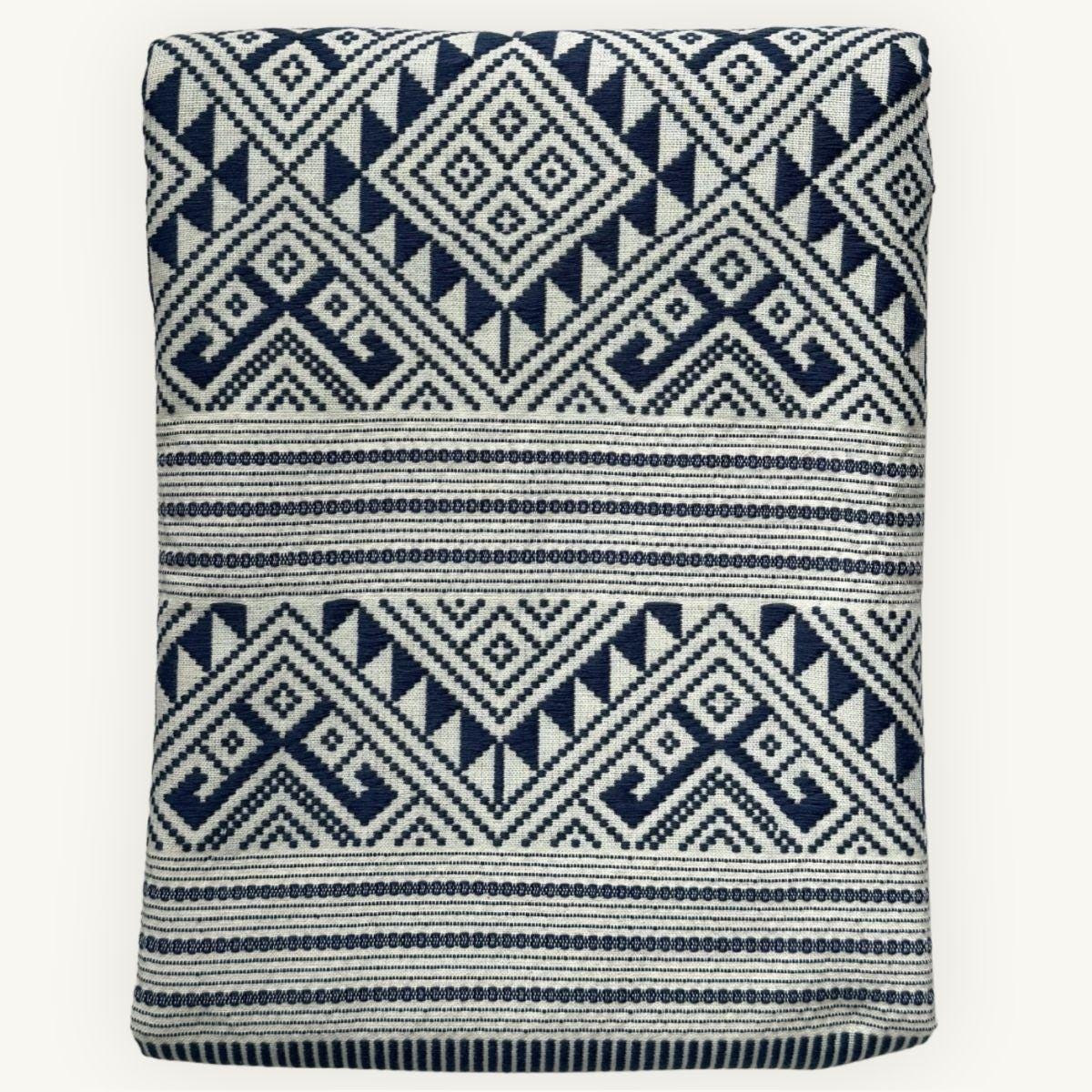 Khit Cotton Scarf · Blue & White · No. II · 80 × 200 cm