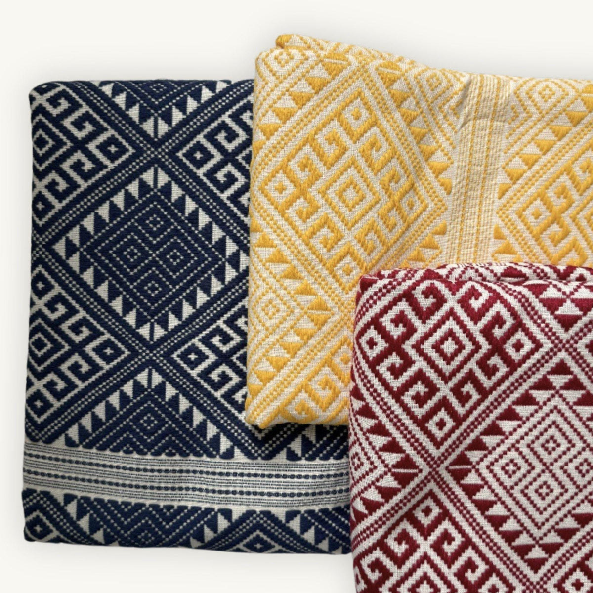 Khit Cotton Scarf · Yellow & White · No. II · 80 × 200 cm