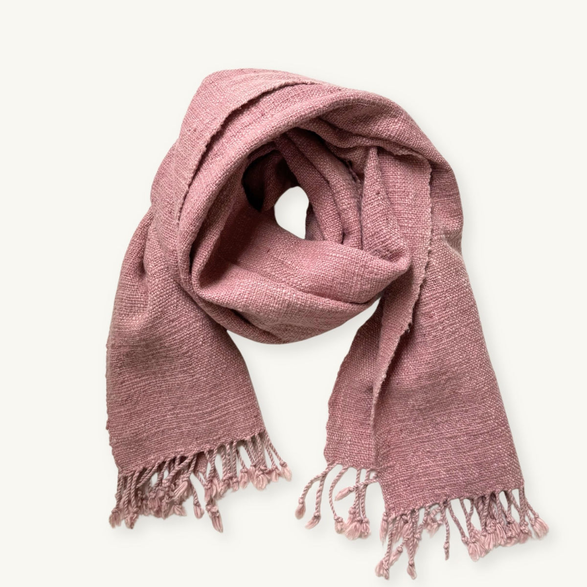 Plant-Dyed Cotton Scarf · Dusty Rose · 40 × 200 cm