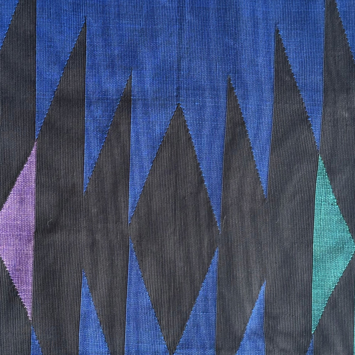 Naga Mulberry Table Runner · XL · Cobalt, Black, Jade & Lilac · 80 × 190 cm