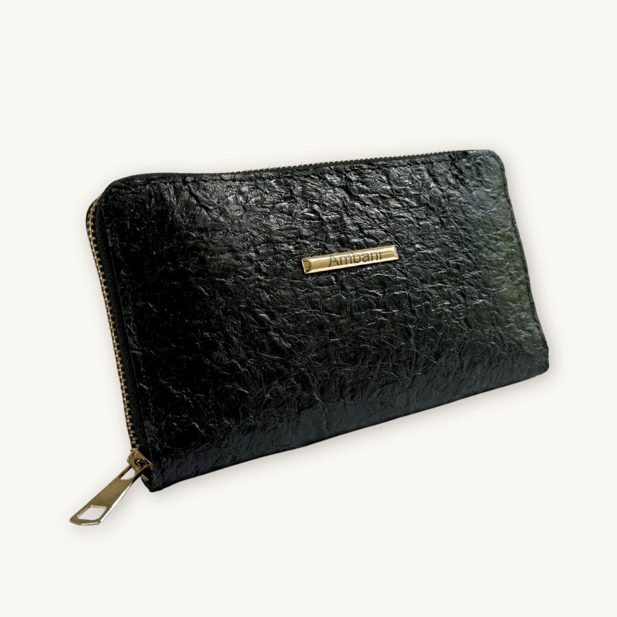Fish Leather Wallet · Black