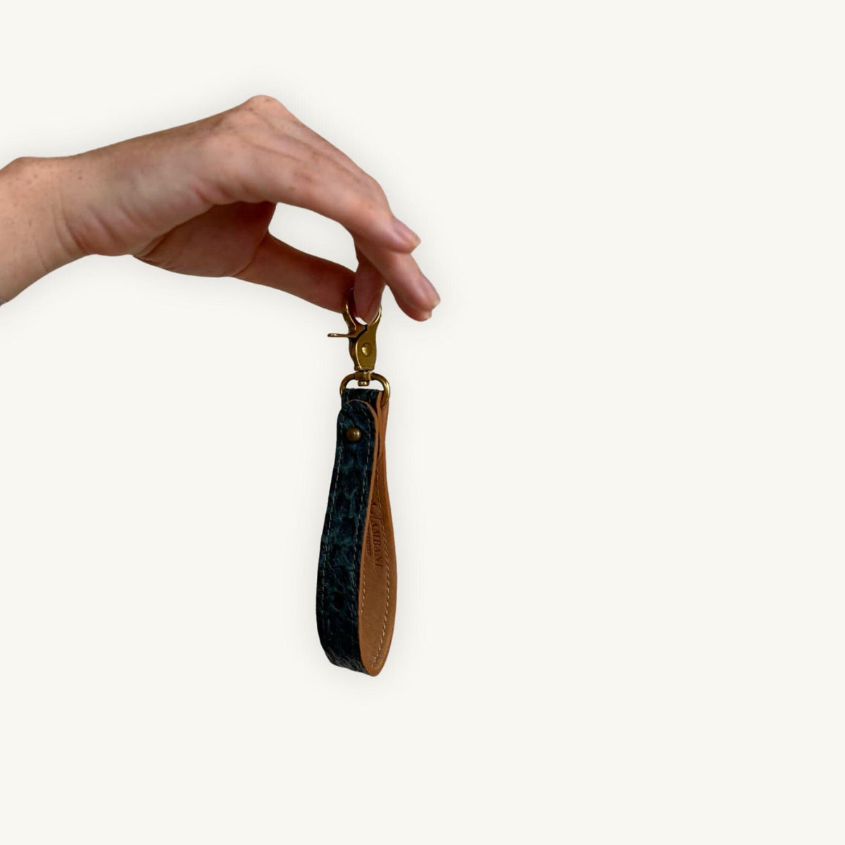 Fish Leather Keyfob · Black