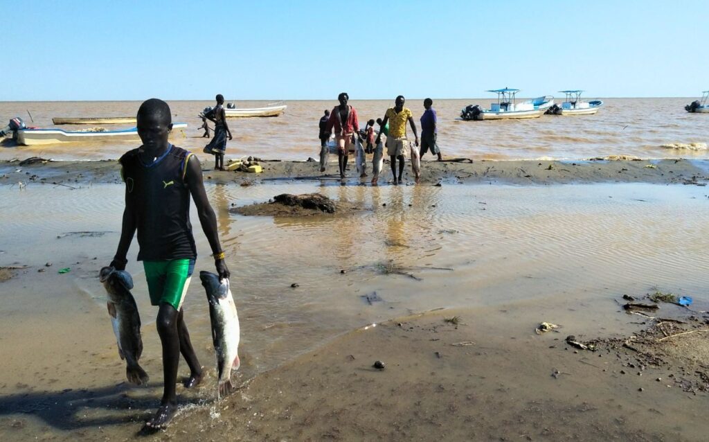 Lake Turkana fishing activity Northern Kenya