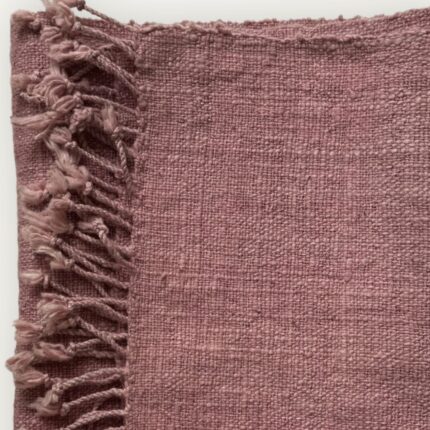 Handspun cotton in natural tones, hand-woven in Northeastern Thailand by women-led weaving groups. Plant-dyed with natural tones. 40 × 200 cm.