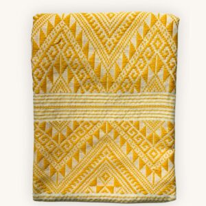 Khit Handwoven Scarf – III – yellow-white