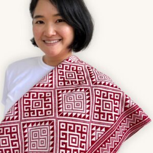 Khit Handwoven Scarf – IV – red-white