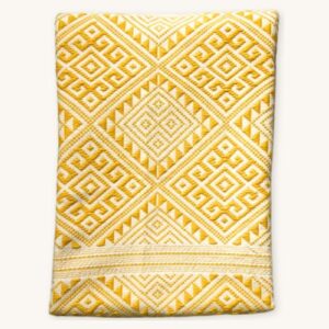 Khit Handwoven Scarf – VI – yellow-white