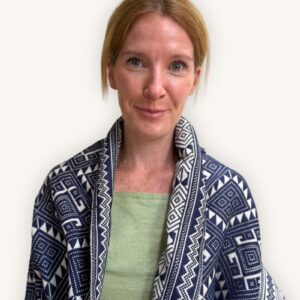 Khit Handwoven Scarf – V – blue-white