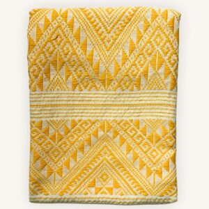 Khit Handwoven Scarf – III – yellow-white
