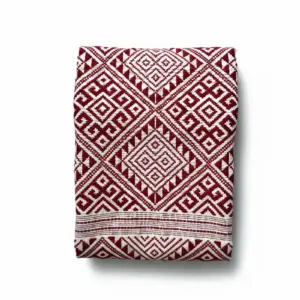 Khit Handwoven Scarf – IV – red-white
