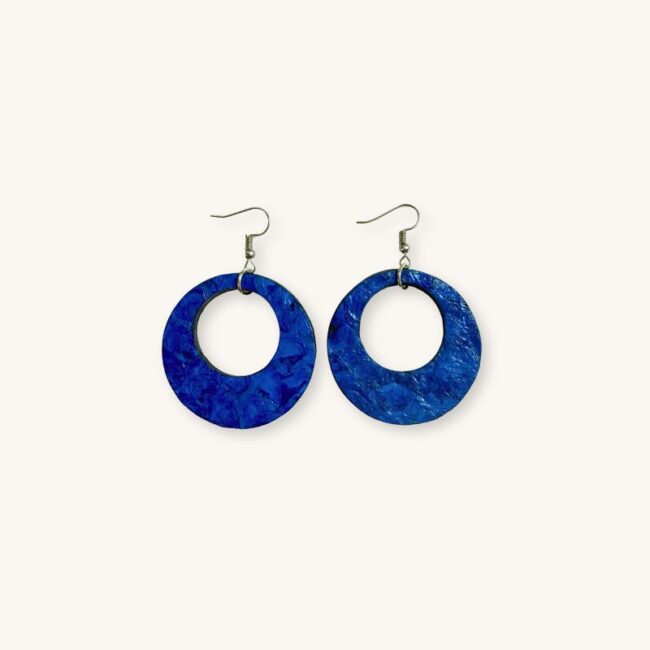 SoRarePieces Earrings blue Ambani Fish Leather