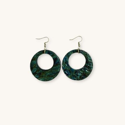 SoRarePieces Earrings green Ambani Fish Leather