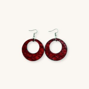 SoRarePieces Earrings red made of Ambani Fish Leather