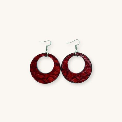 SoRarePieces Earrings red made of Ambani Fish Leather