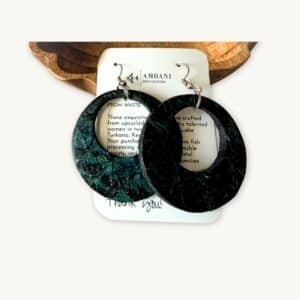 Fish Leather Earrings in dark green presented by SoRarePieces made by Ambani Fish Leather