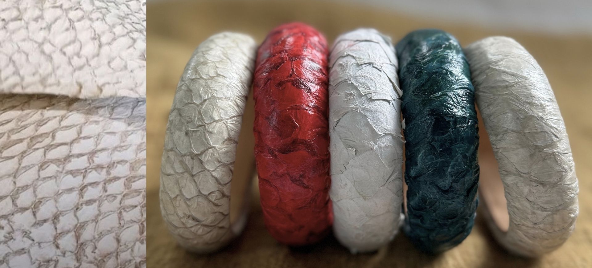 SoRarePieces_Ambani Fish Leather Bangles Close-up