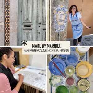 Maribel, ceramic artist and azulejo maker in Caminha, Portugal – handpainting tiles in her studio for the Minho Sol & Lua collection by SoRarePiecesMaribel, ceramic artist and azulejo maker in Caminha, Portugal – handpainting tiles in her studio for the Minho Sol & Lua collection by SoRarePieces