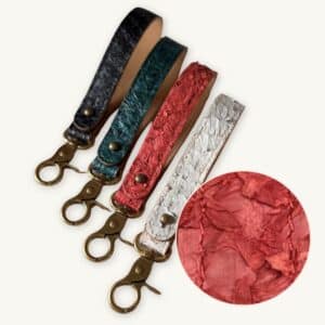 Fish Leather Key Loop - red, open finish | Ambani