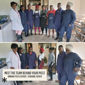 Team pictures of Ambani Fish Leather group in work clothing presented by SoRarePieces