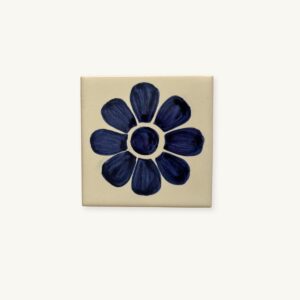 Portuguese Tile Azulejos with handpainted flower - presented by SoRarePieces