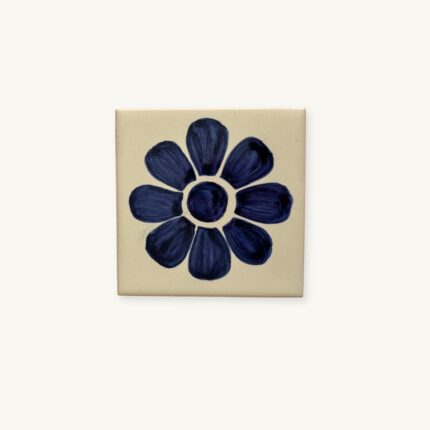 Portuguese Tile Azulejos with handpainted flower - presented by SoRarePieces