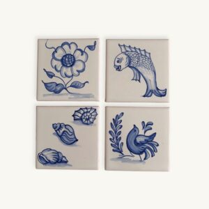 Handpainted Azulejo Set - Peixe · Girassol · Conchas · Pássaro