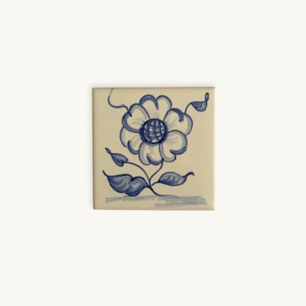 Handpainted ceramic tile with sunflower - available at SoRarePieces