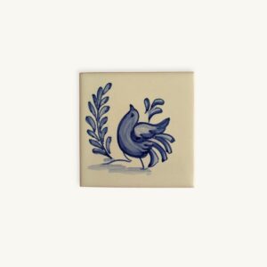 Handpainted ceramic tile with a bird - available at SoRarePieces