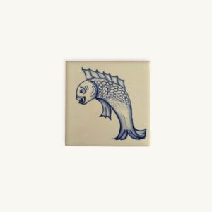 Handpainted ceramic tile with fish - available at SoRarePieces